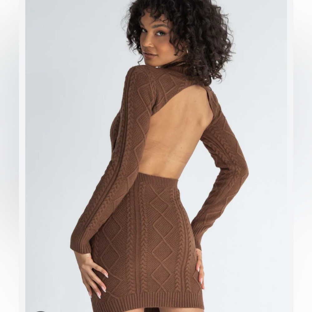 NWOT Princess Polly Zion Brown Knit Dress